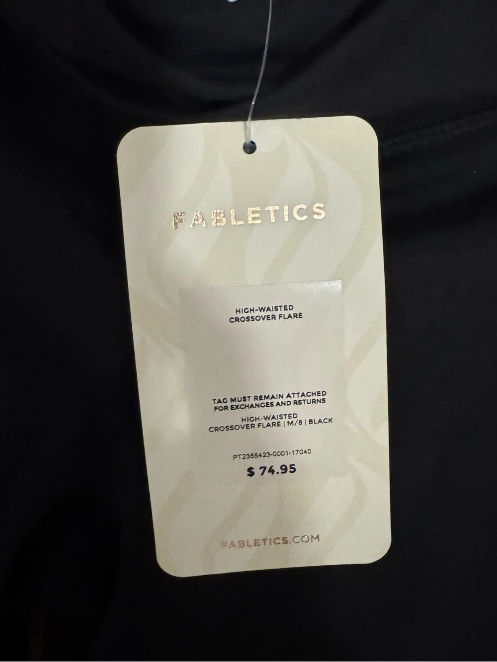 *NWT Fabletics Oasis PureLux High-Waisted Crossover Flare Black Leggings - Picture 10 of 12